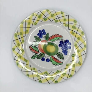 Royal Norfolk 11" Dinner Plate Hand Painted Basketweave Apples Grapes Harvest